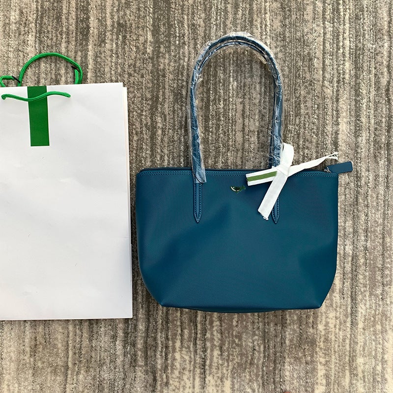 Fashion Crocodile PVC Tote Shoulder BagSmall size horizontal S-dark green Small size horizontal S-dark green  - Image 3