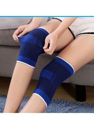Pair of Two Sets Women's/Men's Outdoor Sports Fitness Running Blue Knitted Knee Pads Cycling Protective Gear - view 3