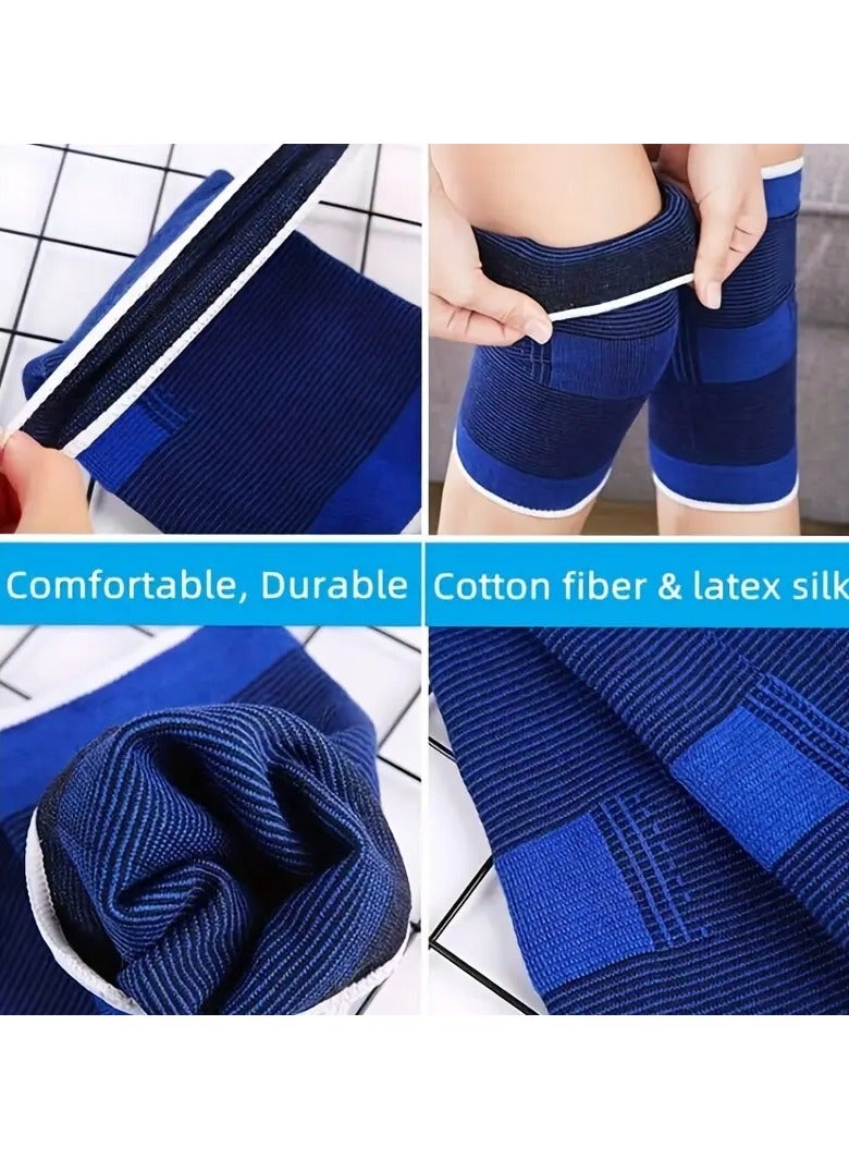Goolsky زوج من مجموعتين من وسادات الركبة الرياضية الخارجية للنساء/الرجال زرقاء محبوكة معدات الحماية للدراجات - Image 5