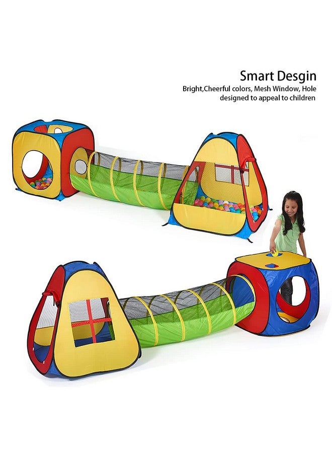 UTEX خيمة لعب قابلة للنفخ 3 في 1 من UTEX مع نفق، وحفرة كرات للأطفال، الأولاد، البنات، الرضع، والأطفال الصغار، منزل للعب داخلي/خارجي، أصفر - Image 2