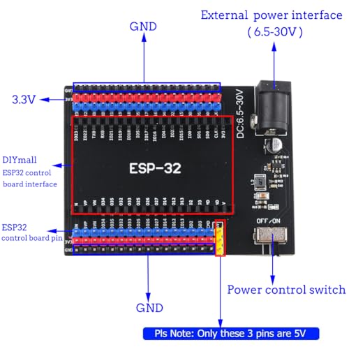 DIYmall ESP32 Expansion Board, ESP32-IO Sensor Expansion Shield for DIYmall ESP32-WROOM-32 ESP32 Development Board - Image 3