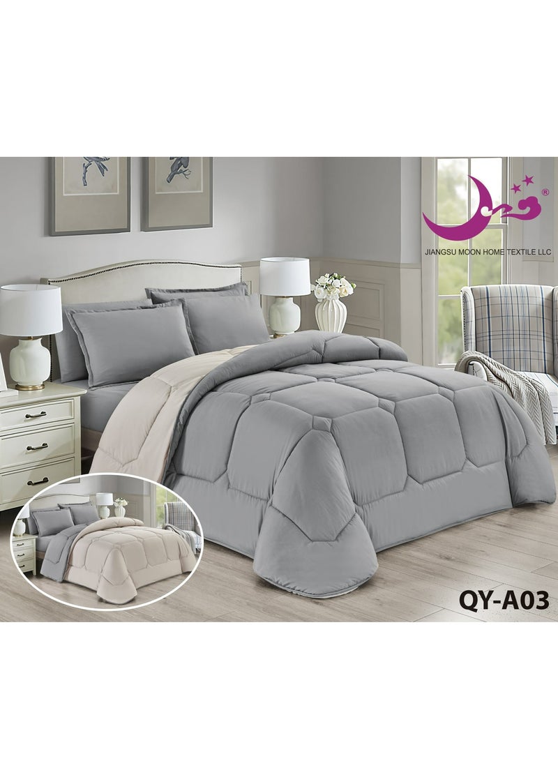 Moon Comforter Set Bedspread 6 Pieces Medium Filling Two Sides Microfiber 230x250 cm  - Image 1