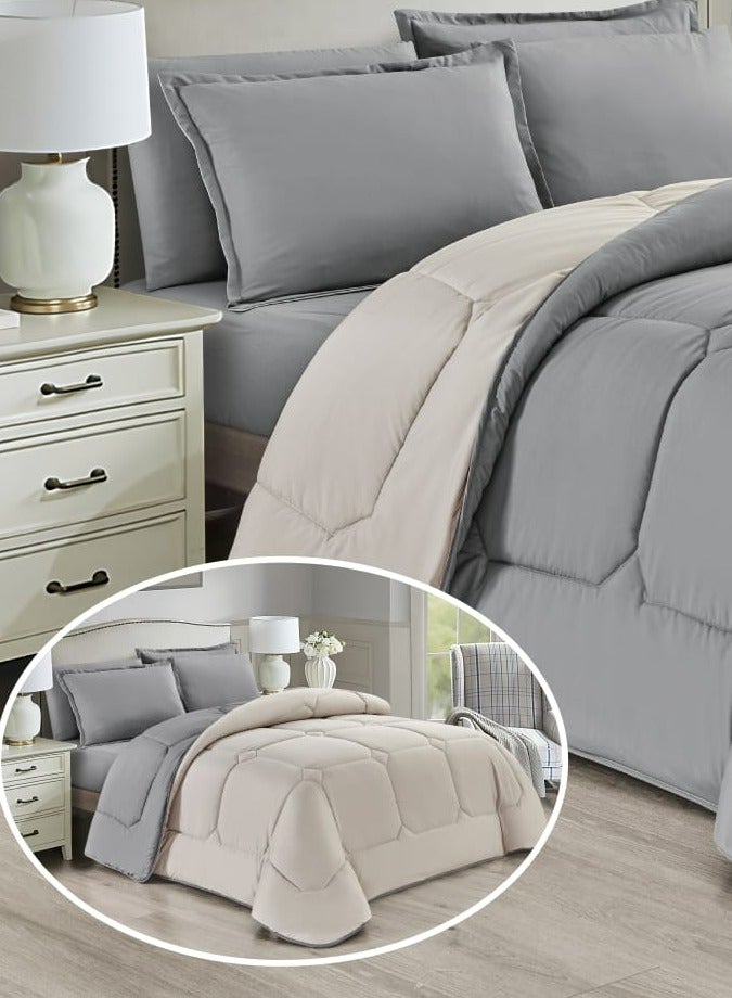 Moon Comforter Set Bedspread 6 Pieces Medium Filling Two Sides Microfiber 230x250 cm  - Image 2