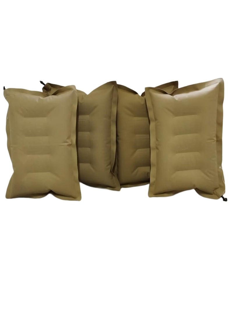 RAV Pack of 4 Cushion Sleeping Bag Backpacking Pillow Soft Comfortable Air Inflatable Travel Pillow Tourist Pillow Sleeping Tourist Pillow Color Brown