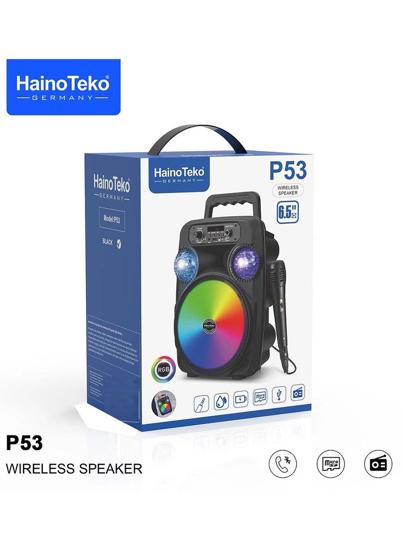 Haino Teko Haino Teko Germany P53 Portable Wireless Speaker With Mic and RGB Colour  - Image 2