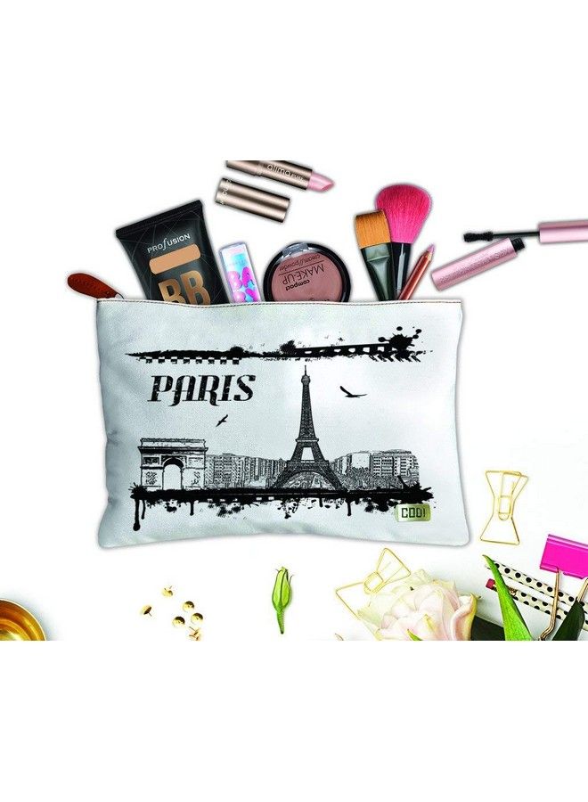 Paper Plane Design Multipurpose Canvas Pouch For Girls Women Stationery Accessories Makeup Travel Kit Size 9 X 6.5. - Image 4