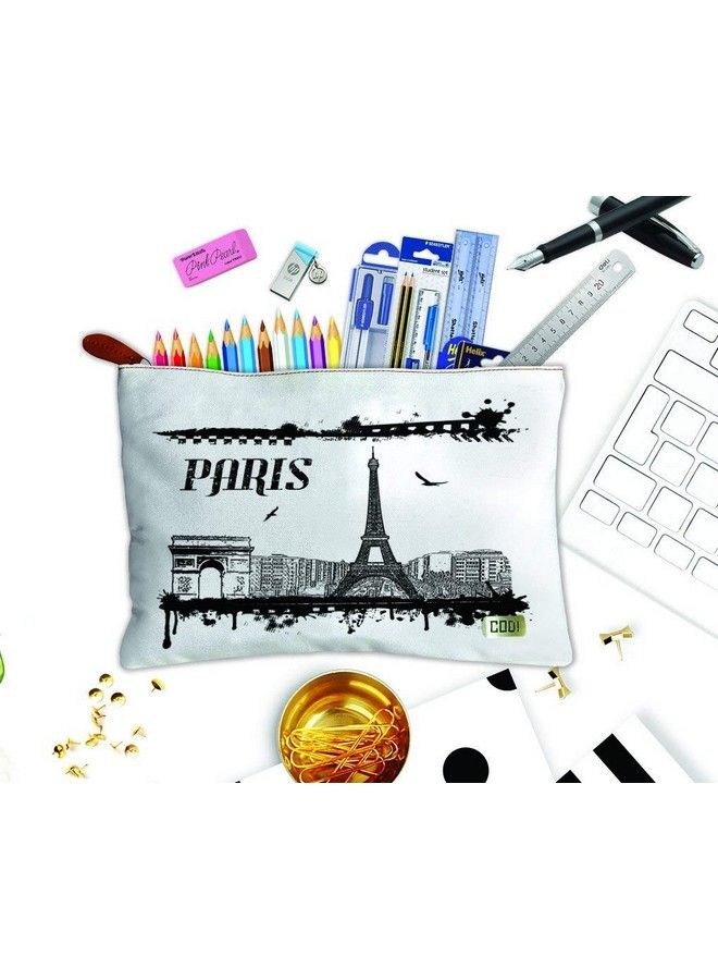 Paper Plane Design Multipurpose Canvas Pouch For Girls Women Stationery Accessories Makeup Travel Kit Size 9 X 6.5. - Image 5
