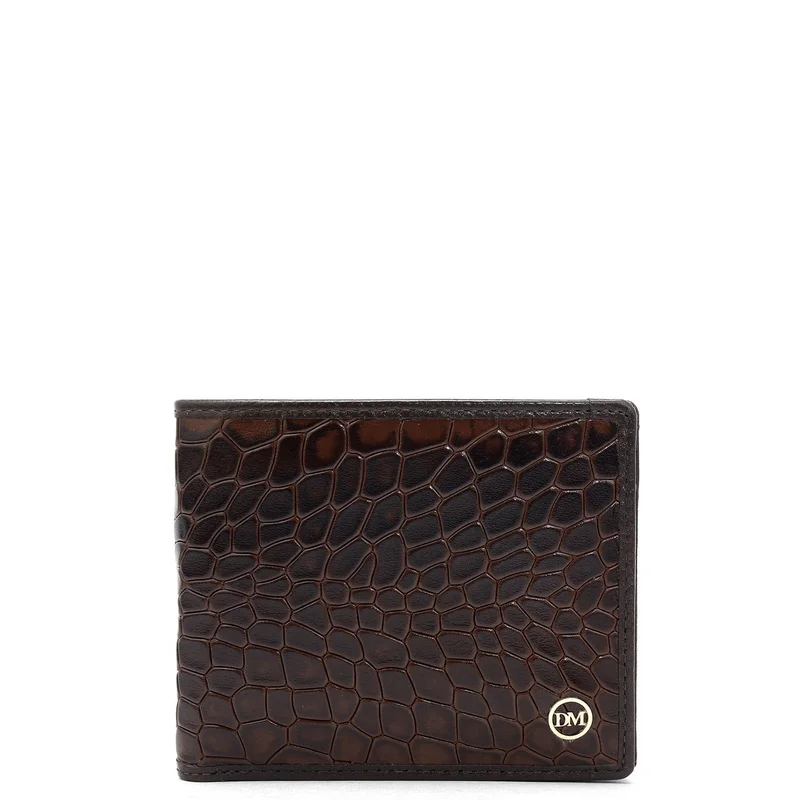دا ميلانو Brown Bifold Leather Mens Wallet