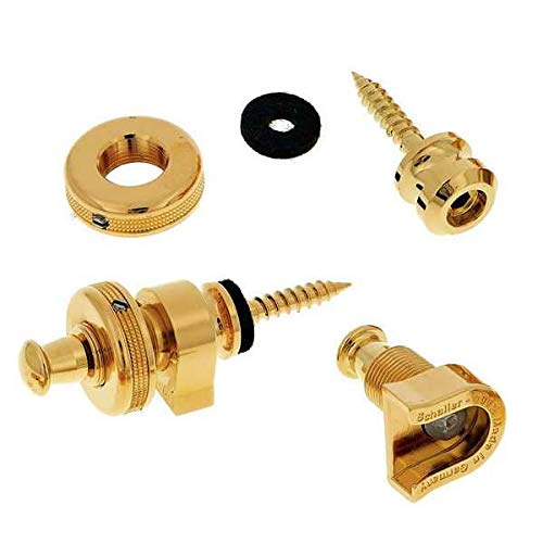 Schaller S Locks Guitar Strap Locks and Buttons (Pair) Gold - Image 3