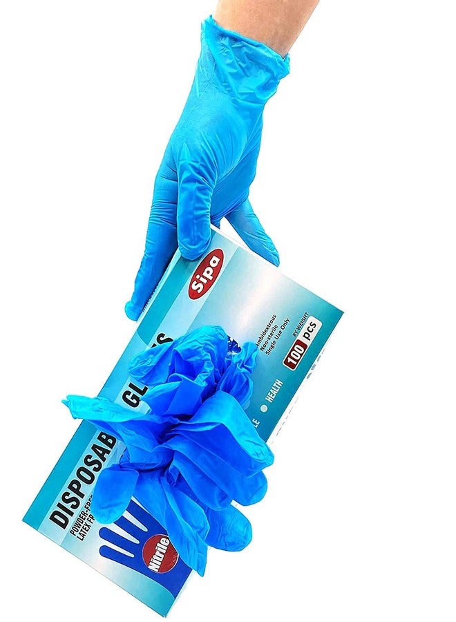 SIPA Nitrile Disposable Gloves 2.8 Mil,Pack of 100, Latex Free, Powder Free (Large) - Image 1