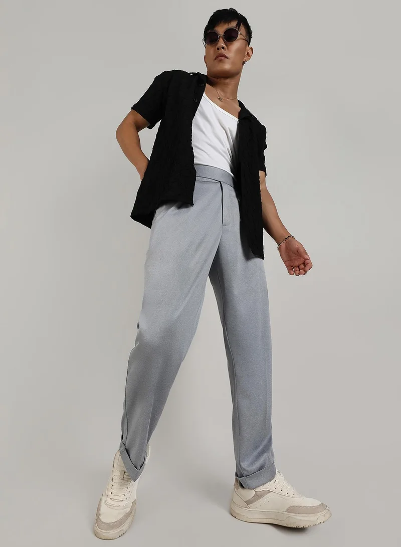 Campus Sutra  Lightweight - Tailored Heathered Trousers for Men | Best Price UAE