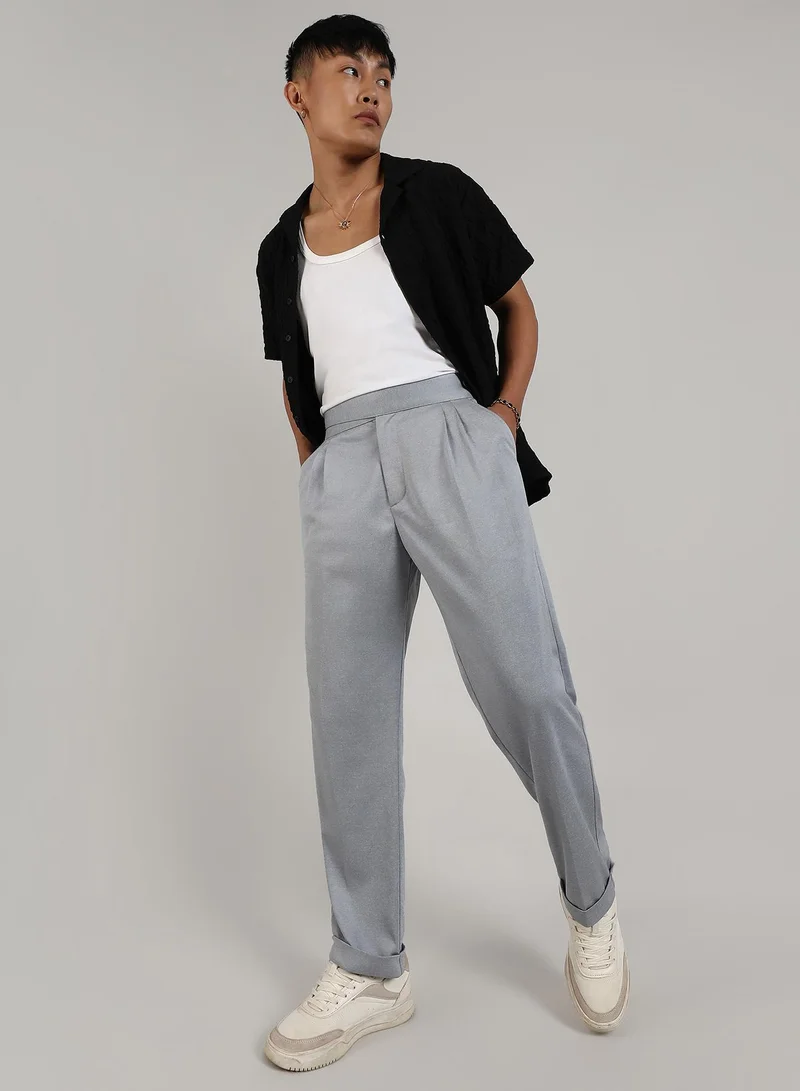 Campus Sutra  Lightweight - Tailored Heathered Trousers for Men | Best Price UAE