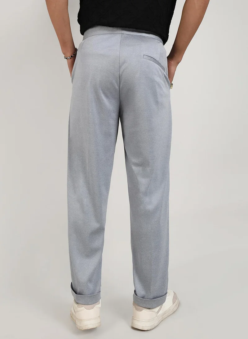 Campus Sutra  Lightweight - Tailored Heathered Trousers for Men | Best Price UAE