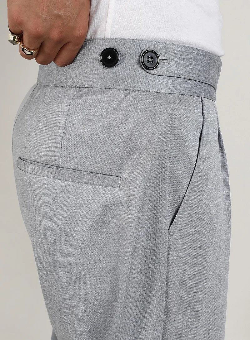 Campus Sutra  Lightweight - Tailored Heathered Trousers for Men | Best Price UAE