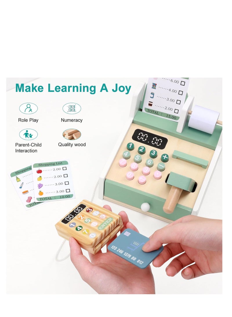 Factory Price Kids Wooden Cash Register Pretend Play Set - Image 5