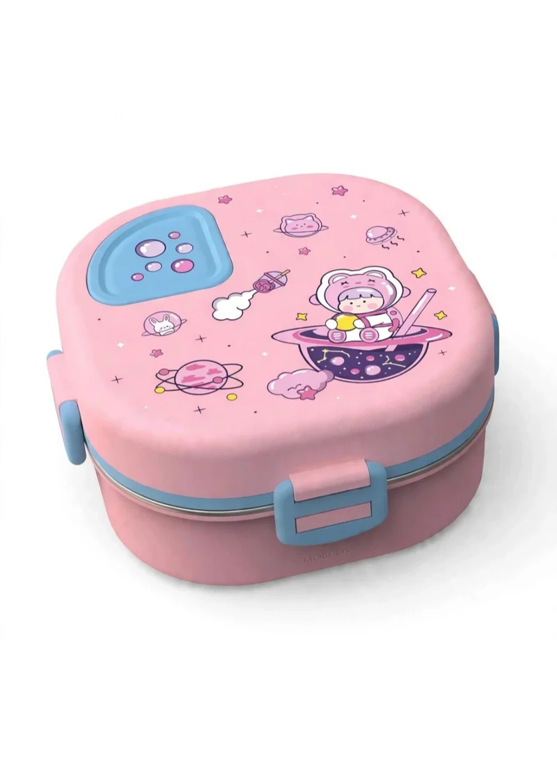 Mobcos Mobcos Stainless Steel Lunch Containers 3 Compartments Lunch Box with Bowl Bento Box for Adult Kids (Pink)