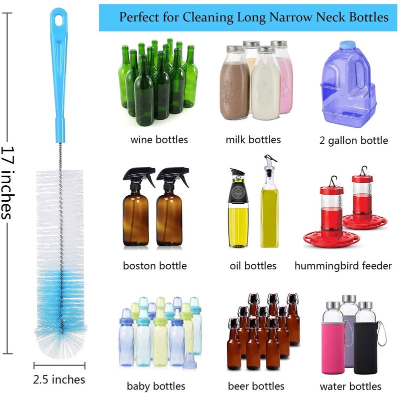 ALINK 8-Pack Bottle Cleaning Brush Set - Long Handle Bottle Cleaner for Washing Narrow Wine/Beer Bottle, Thermos, Hummingbird Feeder, Sport Well, Plus Kettle/Straw Brush - Image 3