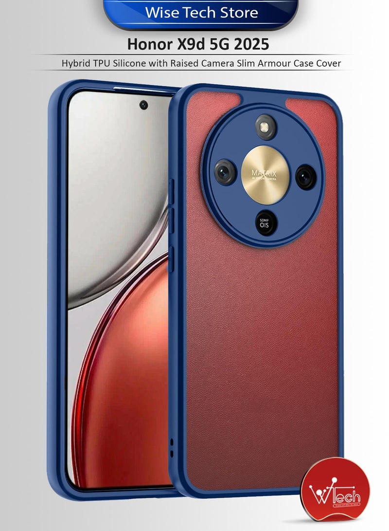 Wtech Honor X9d 5G 2025 Hybrid TPU Silicone with Raised Camera Slim Armour Case Cover (MCAPSA) - Clear/Navy Blue - Image 1
