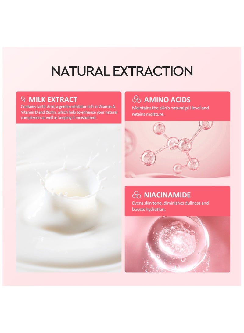 Glad2Glow Milk Amino Acid Gentle Cleanser Face Wash pencuci muka skincare sabun muka facial wash cleansing oil acne 80ml - Image 5