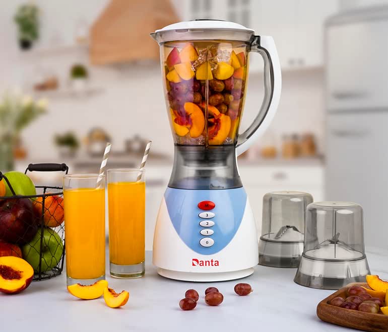 Danta, Blender,DA21-BLP500,Piano 500 watt-1.5 liter- Break resistant plastic Jug-2 Mills, Blue
