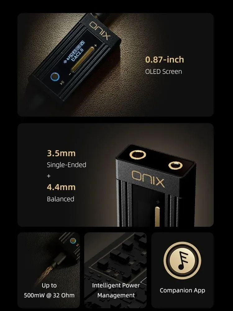 Onix Alpha XI1 Portable USB Dongle DAC Headphone Amplifier, Hi-Res Audio, Dual Cs43198 Pcm768 Dsd512, 3.5mm 4.4mm Balanced - Image 2