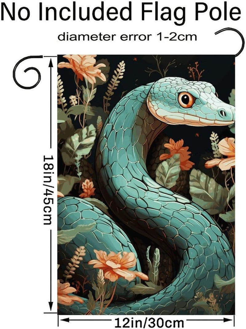 Snake And Flower Garden Flag Double Print Yard Flag 12×18 Inch Lawn Flag Outdoor Decor Flag House Garden Banner Holiday Yard Banner Home Entryway Flag For Outdoor Yard All Four Seasons - Image 2