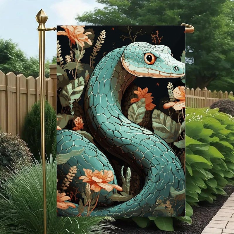 Snake And Flower Garden Flag Double Print Yard Flag 12×18 Inch Lawn Flag Outdoor Decor Flag House Garden Banner Holiday Yard Banner Home Entryway Flag For Outdoor Yard All Four Seasons - Image 4