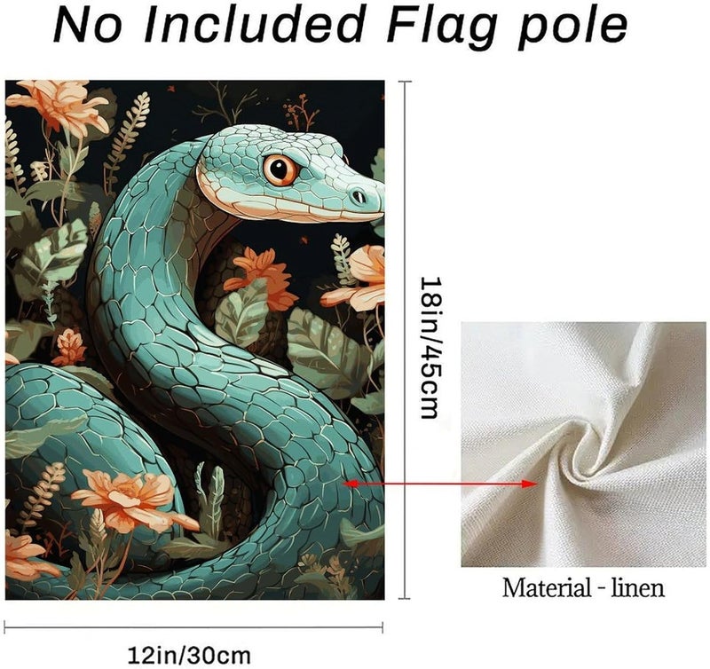 Snake And Flower Garden Flag Double Print Yard Flag 12×18 Inch Lawn Flag Outdoor Decor Flag House Garden Banner Holiday Yard Banner Home Entryway Flag For Outdoor Yard All Four Seasons - Image 3