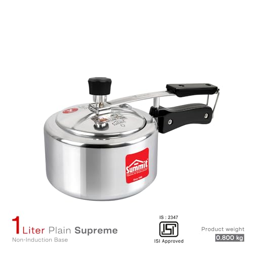Summit Inner Lid 1 Litre Plain Supreme Non Induction Base Aluminium Pressure Cooker - Image 2