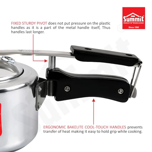 Summit Inner Lid 1 Litre Plain Supreme Non Induction Base Aluminium Pressure Cooker - Image 5