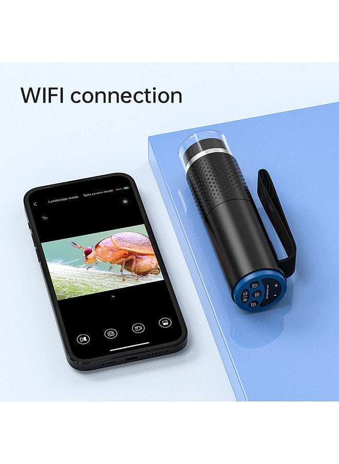 Generic - 1200X Microscope Handheld Wireless WiFi Microscope Rechargeable Endoscope Magnifier Optical Digital Camera 2M Pixels 50-1000X Magnification 8 Adjustable LED Lights - Image 1