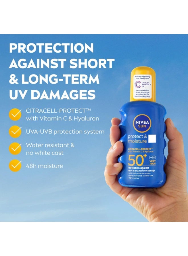 Nivea Sun Protect & Moisture Spf 50+ Sunscreen Spray With Vitamin C & Hyaluron 200 ML - Image 4