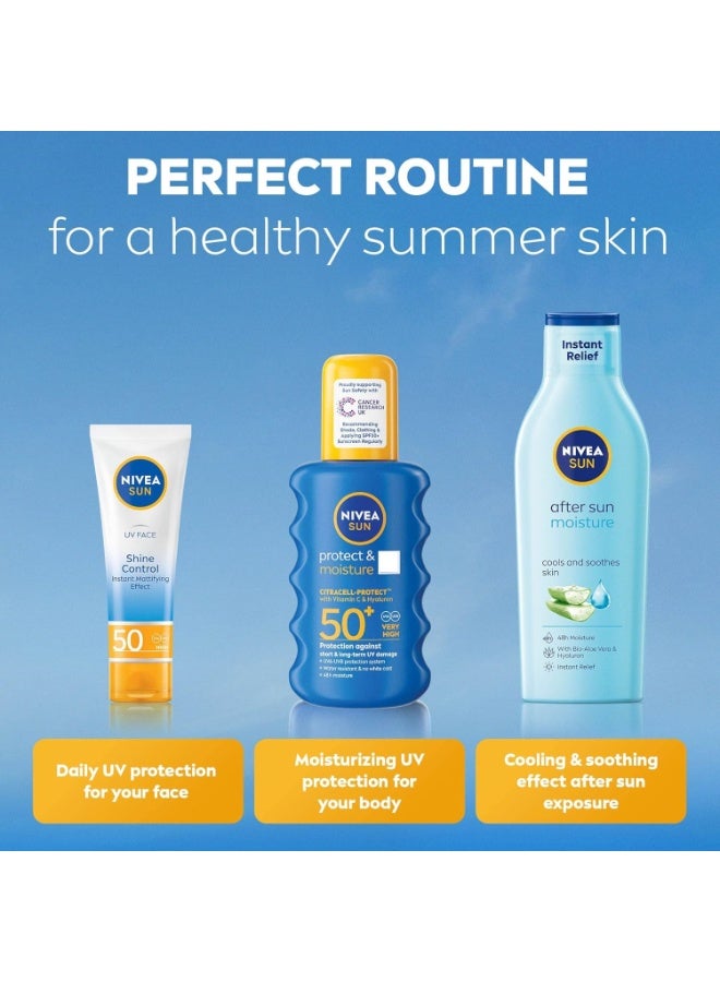 Nivea Sun Protect & Moisture Spf 50+ Sunscreen Spray With Vitamin C & Hyaluron 200 ML - Image 2