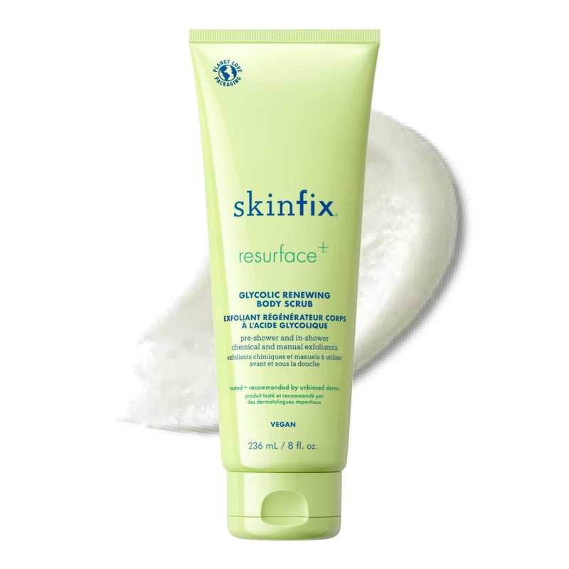 Skinfix سكراب جلينولك سكين فيكس - 8 أونصات - علاج تقشير الجسم ذو العمل المزدوج مع حمض اللاكتيك - ينعم البقع الخشنة، يزيل القشور ويحسن نسيج البشرة - نباتي، خالي من القسوة - Image 1