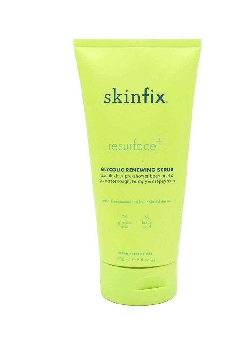 Skinfix Skinfix Resurface+ Glycolic Renewing Scrub: A Double-Duty AHA BHA Exfoliant Scrub & Body Peel to Visibly Polish, Refine, Brighten & Smooth Rough, Bumpy & Crepey Skin Caused KP-Prone Skin, 8 Fl Oz  - Image 1