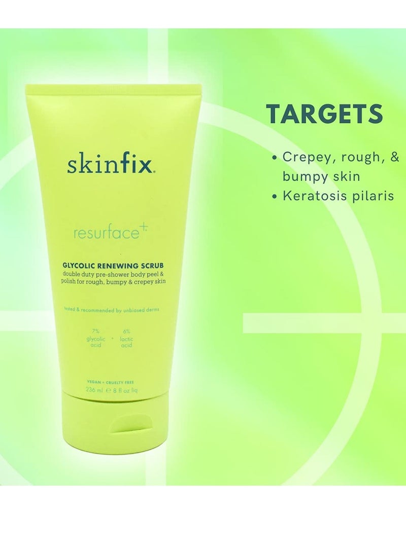 Skinfix Skinfix Resurface+ Glycolic Renewing Scrub: A Double-Duty AHA BHA Exfoliant Scrub & Body Peel to Visibly Polish, Refine, Brighten & Smooth Rough, Bumpy & Crepey Skin Caused KP-Prone Skin, 8 Fl Oz  - Image 3