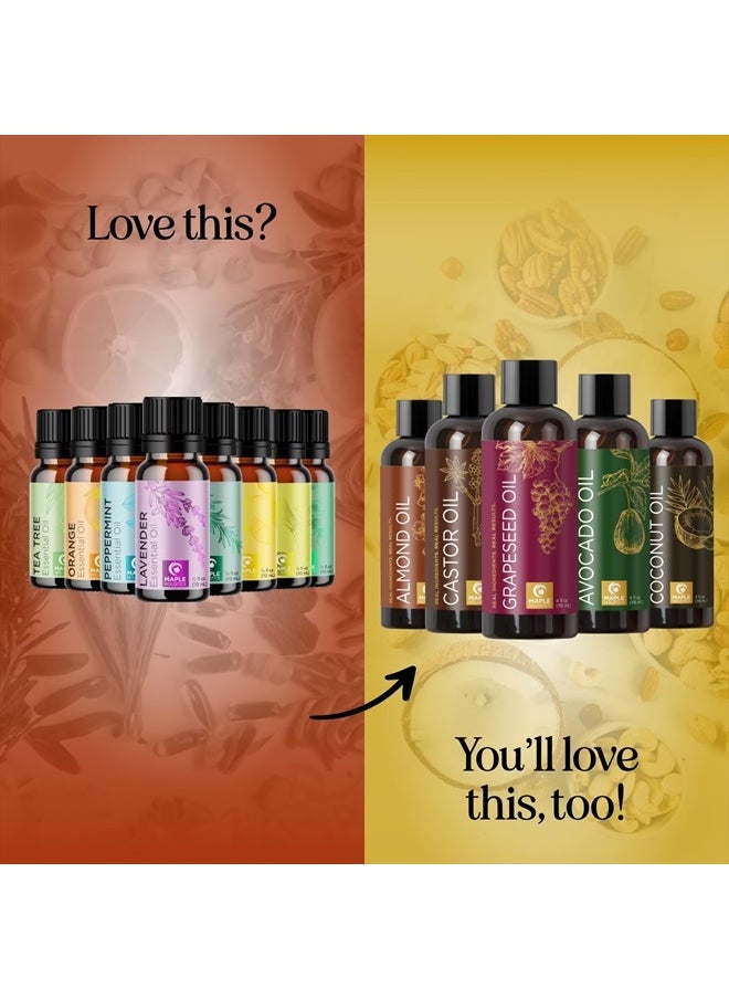 Maple Holistics - Pure Essential Oil Set for Diffuser - Aromatherapy Essential Oils for Diffusers for Home Travel and Self Care with High Grade Essential Oils for Hair Skin and Nails - Oil Diffuser Essential Oils Set - Image 1