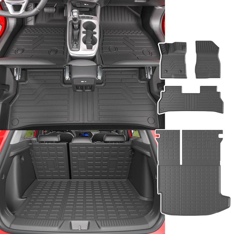 powoq Floor Mat Compatible with 20242026 Chevy Trax Trunk Mat with Backrest Mat TPE Floor Liner Replacement for 2024 2025 2026 Chevy Trax Accessories Trunk Mat with Backrest MatFloor Mat