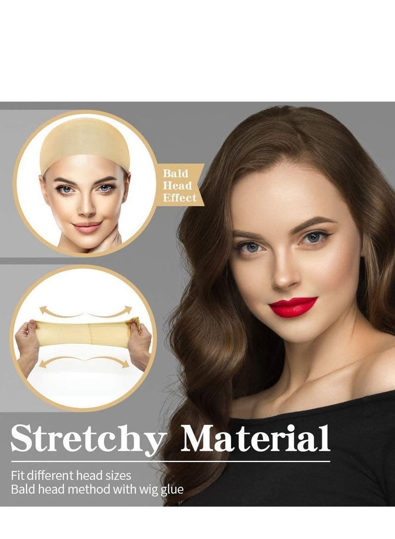 NIBEMINENT Wig Cap Neutral Beige Long Hair Stretch Nylon Net Lace Bald Breathable High-Quality Lightweight Can Also Be Used In Summer One Size Fits All Cool 12 Pcs - Image 3