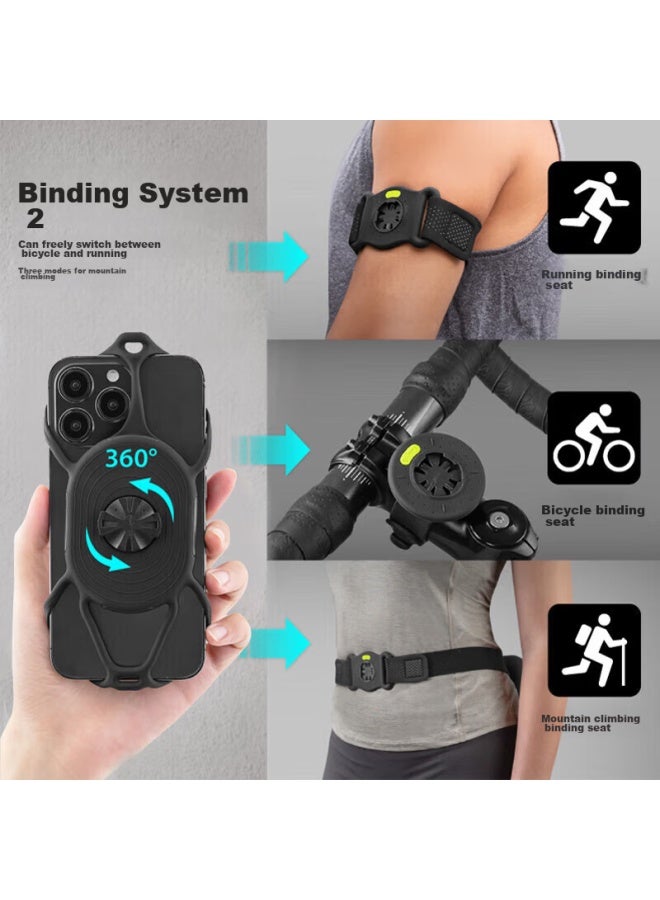 Bone Highway Bicycle Phone Mount, Silicone Shock-absorbing Quick-release Cycling Phone Holder, Compatible With Garmin Cycling Computer - Image 3