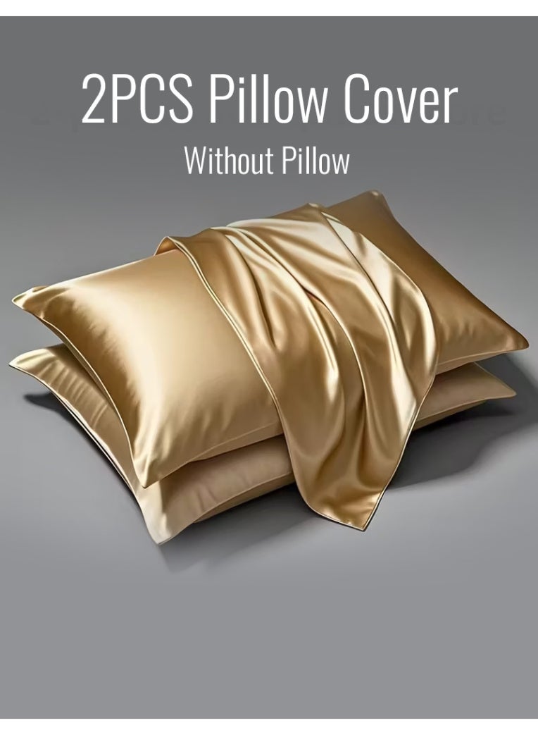 2pcs Satin Pillowcases | Soft, Breathable, Smooth Polyester Covers for Comfortable Sleep - Image 1