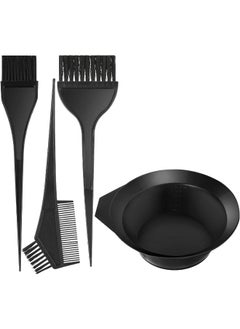 ECVV ECVV 4Pcs Salon Hair Coloring Dyeing Kit Color Dye Brush Comb Mixing Bowl Tint Tool, BLACK  - Image 1