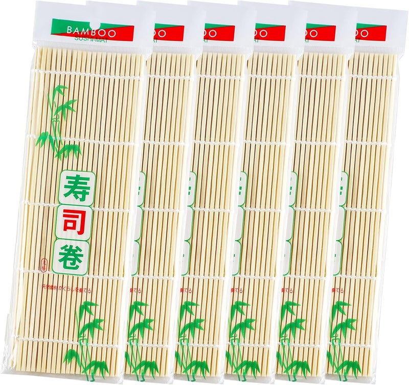 JIALEEY Bamboo Sushi Rolling Mat 95x95 Inch 6 PCS Set - Image 1
