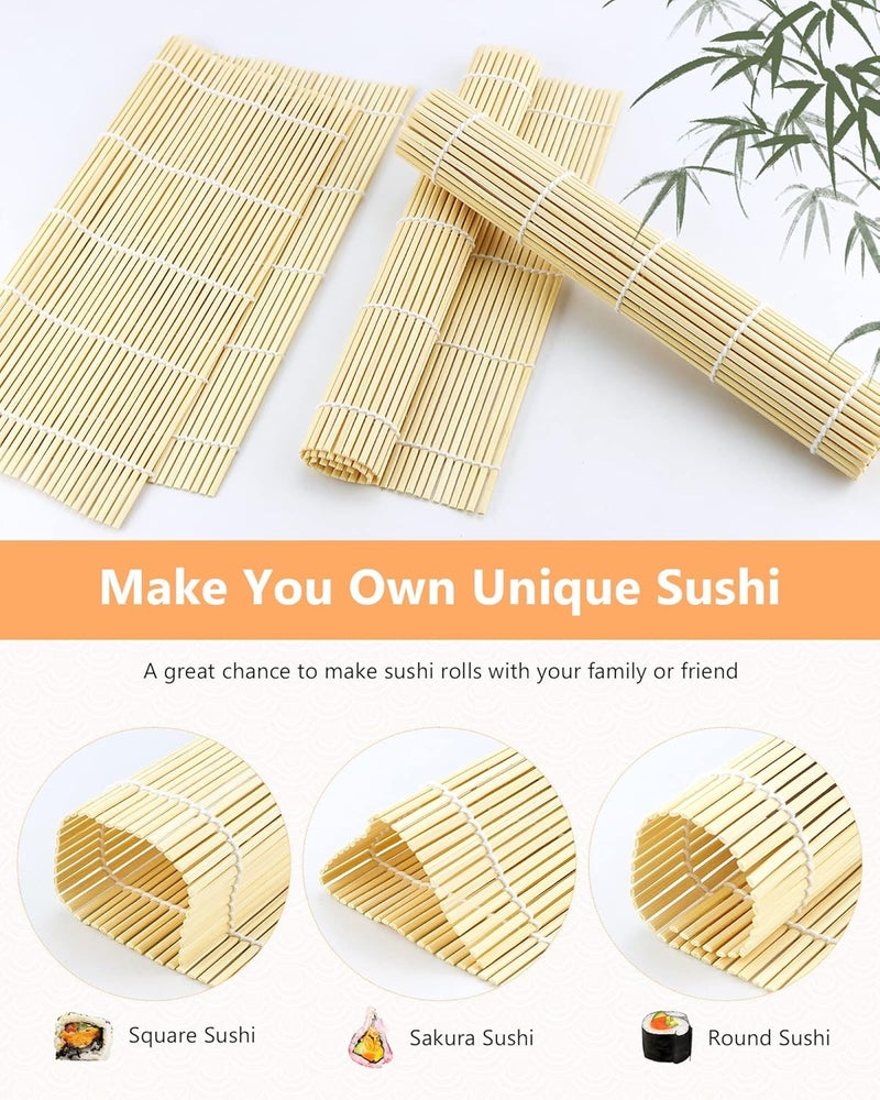 JIALEEY Bamboo Sushi Rolling Mat 95x95 Inch 6 PCS Set - Image 5