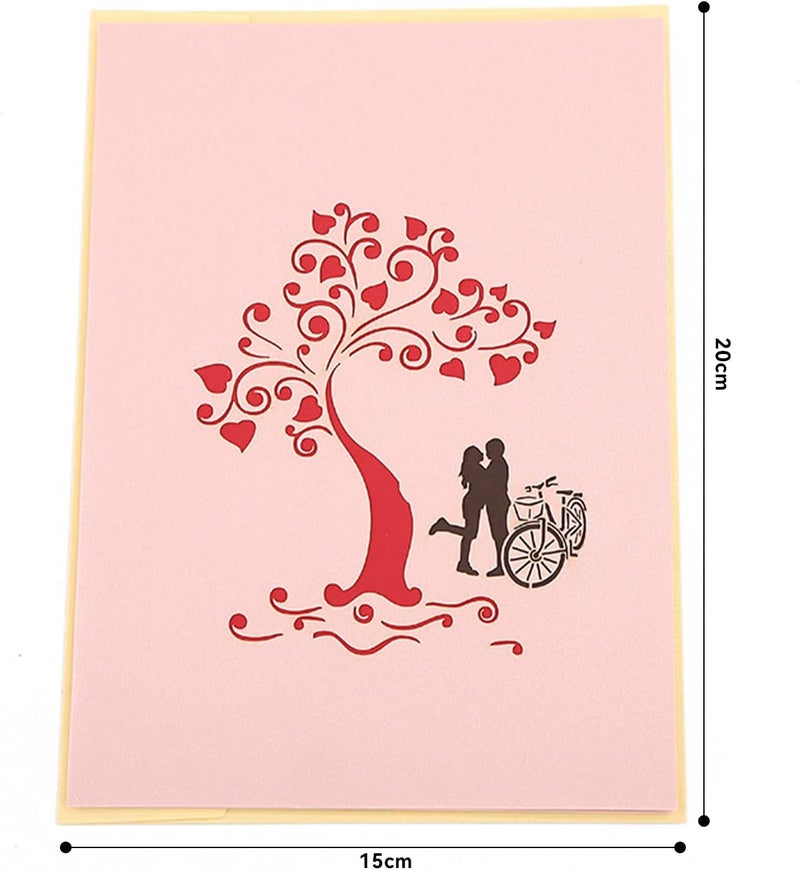 جيه زد اس بطاقات شجرة الحب، بطاقات تهنئة ثلاثية الأبعاد مع مظروف، بطاقة تهنئة بمناسبة الذكرى السنوية لصديقة، بطاقة تهنئة رومانسية لأعياد الميلاد والزفاف، بطاقة شكر للزوجين، بطاقة اقتراح زواج يدوية الصنع - Image 2