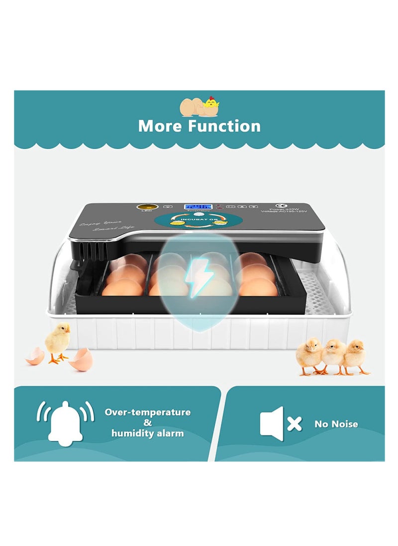 Egg Incubator 9-35 Digital Eggs Incubators for Hatching Eggs with Fully Automatic Turner, Humidity Control LED Candler, Mini Egg Incubator Breeder for Chicken, Ducks, Birds