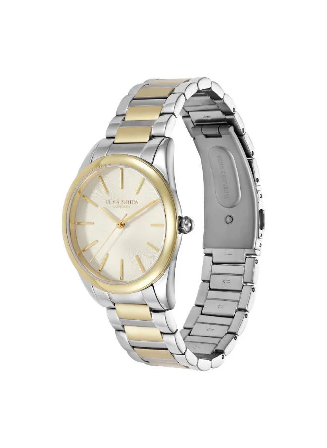 OLIVIA BURTON Glowful Ivory & Two Tone Bracelet Watch