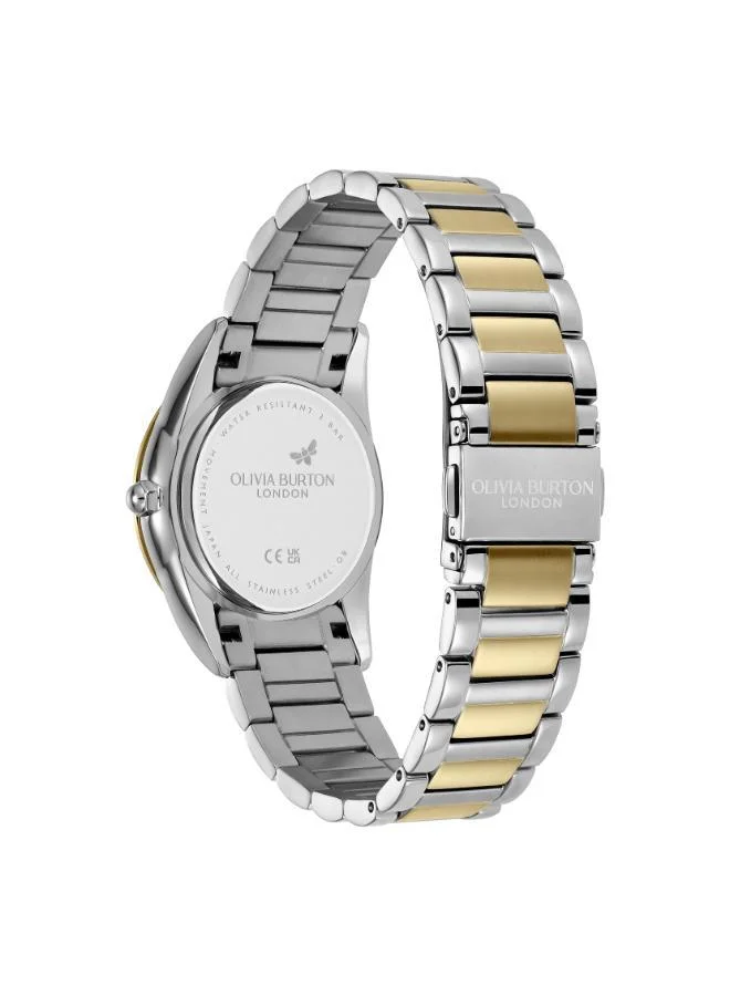 OLIVIA BURTON Glowful Ivory & Two Tone Bracelet Watch