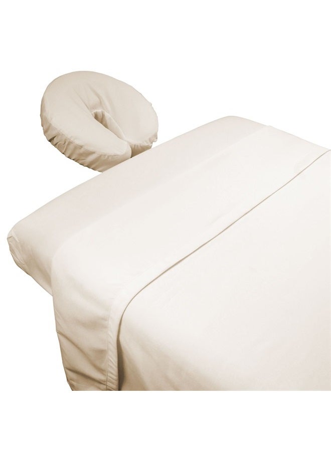 Body Linen Tranquility Microfiber Massage Sheet Sets by Body Linen - Lightweight, Long-Lasting Microfiber Massage Table Sheet Set - Stain-Resistant, Soft and No Pilling - 1 Pack, Natural - Image 1