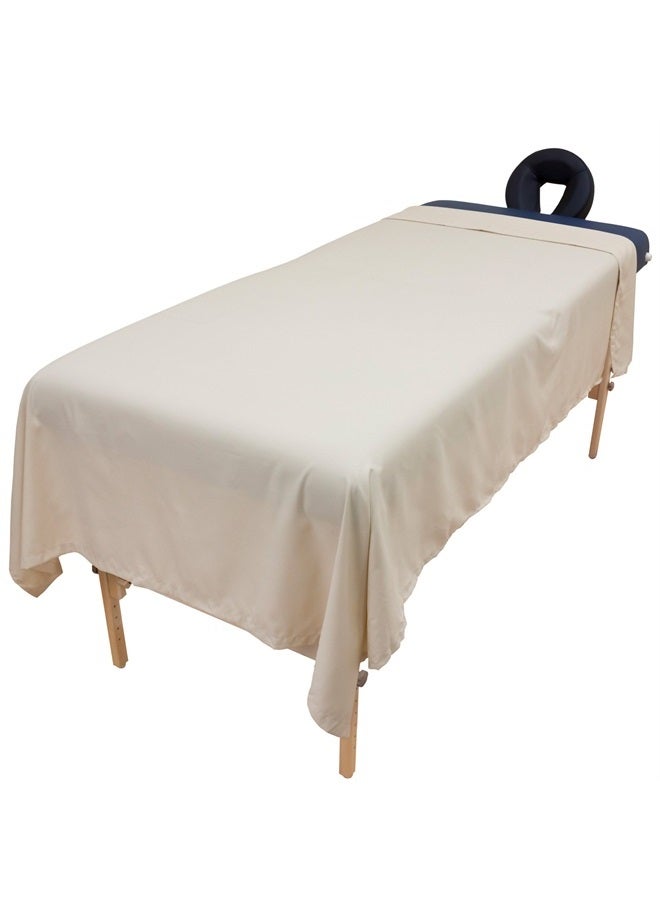 Body Linen Tranquility Microfiber Massage Sheet Sets by Body Linen - Lightweight, Long-Lasting Microfiber Massage Table Sheet Set - Stain-Resistant, Soft and No Pilling - 1 Pack, Natural - Image 4